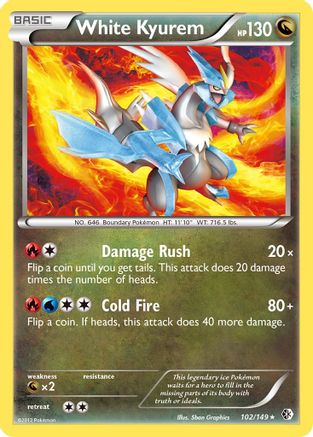 White Kyurem 102/149  Boundaries Crossed - Rare