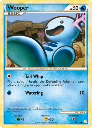 Wooper 088/123  - Reverse Holofoil HeartGold SoulSilver - Common