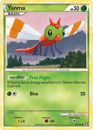 Yanma 084/102  - Reverse Holofoil Triumphant - Common