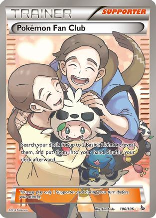 Pokemon Fan Club (106 Full Art) 106/106  - Holofoil XY  Flashfire - Ultra Rare