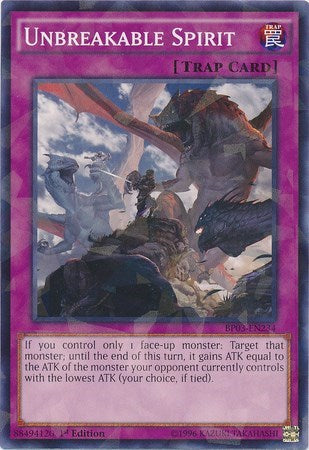Unbreakable Spirit (Shatterfoil) (BP03-EN234) [Battle Pack 3: Monster League]