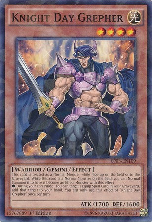 Knight Day Grepher (Shatterfoil) (BP03-EN109) [Battle Pack 3: Monster League]