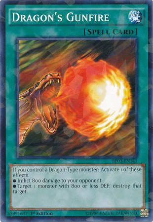 Dragon's Gunfire (Shatterfoil) (BP03-EN141) [Battle Pack 3: Monster League]