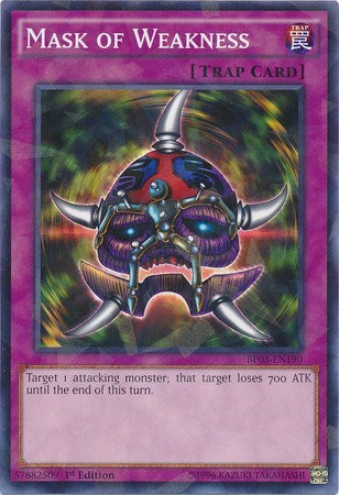 Mask of Weakness (Shatterfoil) (BP03-EN190) [Battle Pack 3: Monster League]