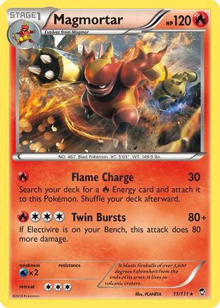 Magmortar 011  XY  Furious Fists - Rare