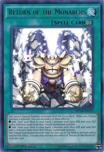 Return of the Monarchs (MP14-EN173) [2014 Mega-Tins Mega Pack]
