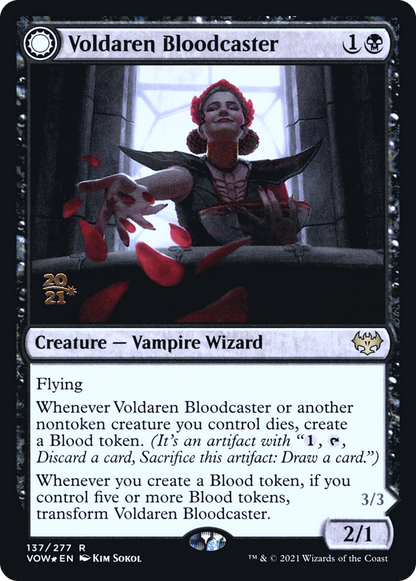 Voldaren Bloodcaster (PRE-137S) - Innistrad: Crimson Vow Promos: (Double Faced Transform) Foil