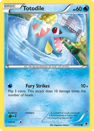 Totodile 015/119  - Reverse Holofoil XY  Phantom Forces - Common