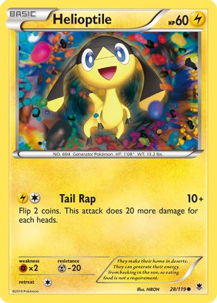 Helioptile (28) 028  - Reverse Holofoil XY  Phantom Forces - Common