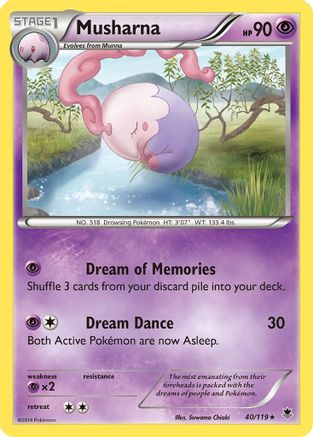 Musharna 040  - Reverse Holofoil XY  Phantom Forces - Rare