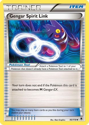 Gengar Spirit Link 095/119  - Reverse Holofoil XY  Phantom Forces - Uncommon