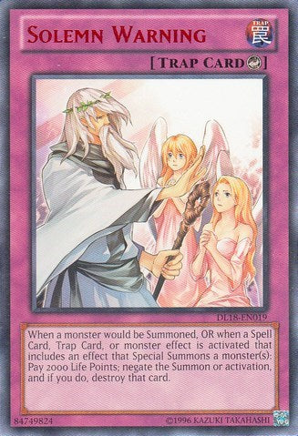 Solemn Warning (Red) (DL18-EN019) [Duelist League Promo]