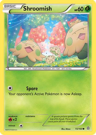 Shroomish 015/160  - Reverse Holofoil XY  Primal Clash - Common