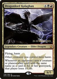Dragonlord Kolaghan (218) [Prerelease Cards]