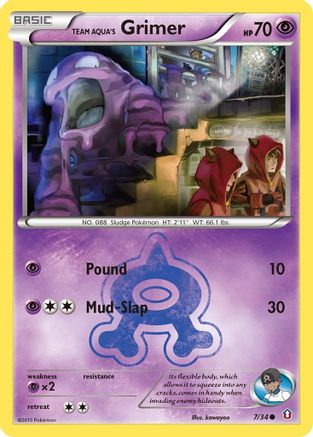 Team Aqua's Grimer 007/34  Double Crisis - Common