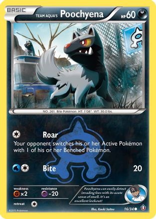 Team Aqua's Poochyena 016/34  Double Crisis - Common