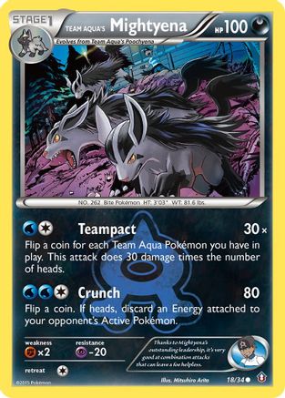 Team Aqua's Mightyena 018/34  Double Crisis - Common
