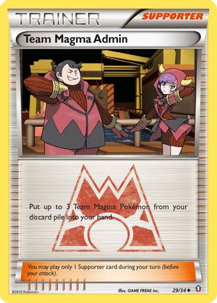 Team Magma Admin 029/34  - Reverse Holofoil Double Crisis - Uncommon