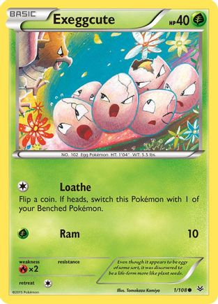 Exeggcute 001/108  - Reverse Holofoil XY  Roaring Skies - Common