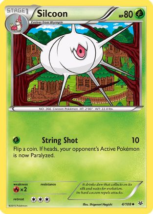 Silcoon 004/108  - Reverse Holofoil XY  Roaring Skies - Uncommon