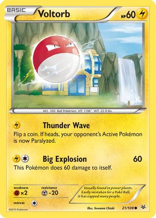 Voltorb 021/108  - Reverse Holofoil XY  Roaring Skies - Common