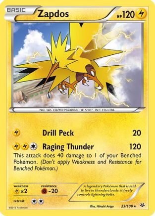 Zapdos 023/108  XY  Roaring Skies - Rare