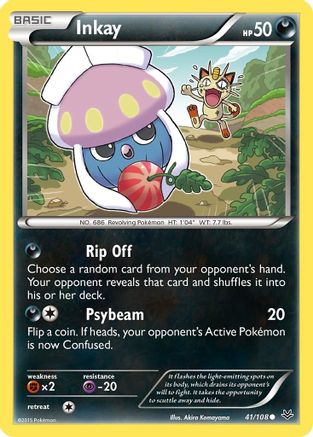 Inkay 041/108  - Reverse Holofoil XY  Roaring Skies - Common