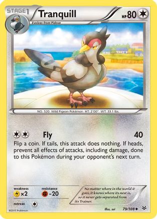 Tranquill 079  - Reverse Holofoil XY  Roaring Skies - Uncommon