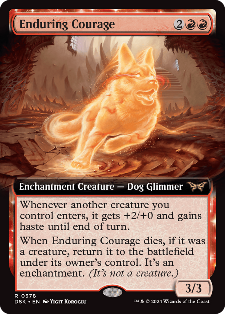 Enduring Courage (Extended Art) (DSK-378) - Duskmourn: House of Horror: (Extended Art, enchantment)
