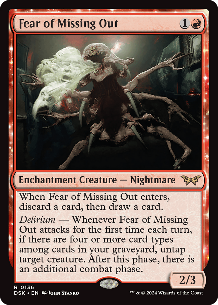 Fear of Missing Out (DSK-136) - Duskmourn: House of Horror: (enchantment) Foil
