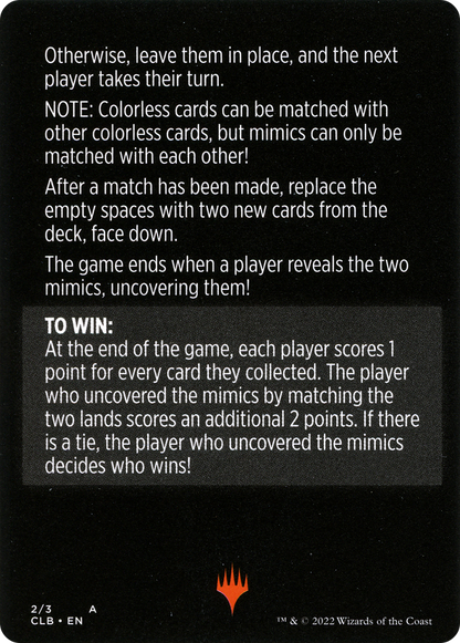 Mimic Match // Mimic Match (cont'd) (MCLB-002) - Commander Legends: Battle for Baldur's Gate Minigames