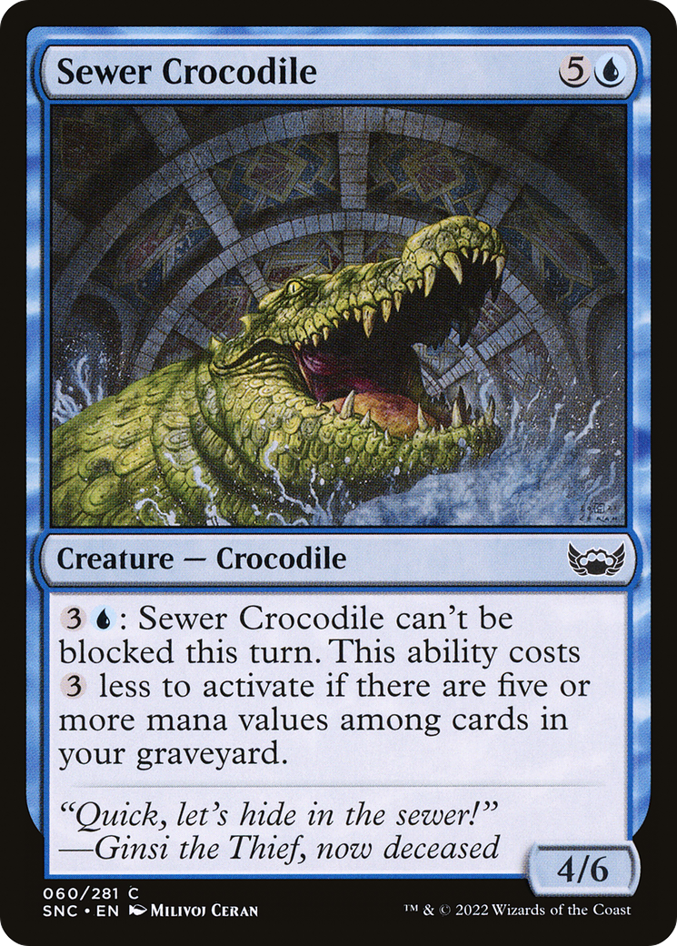 Sewer Crocodile (SNC-060) - Streets of New Capenna Foil