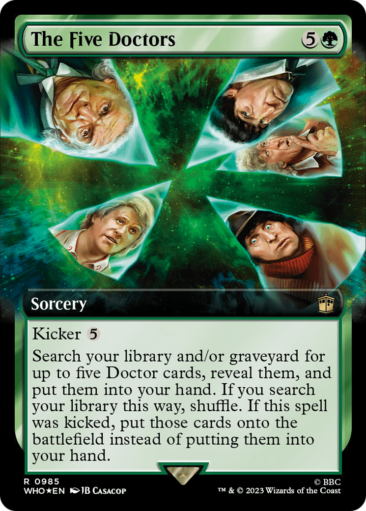 The Five Doctors (Extended Art) (Surge Foil) (WHO-985) - Doctor Who: (Extended Art) Foil