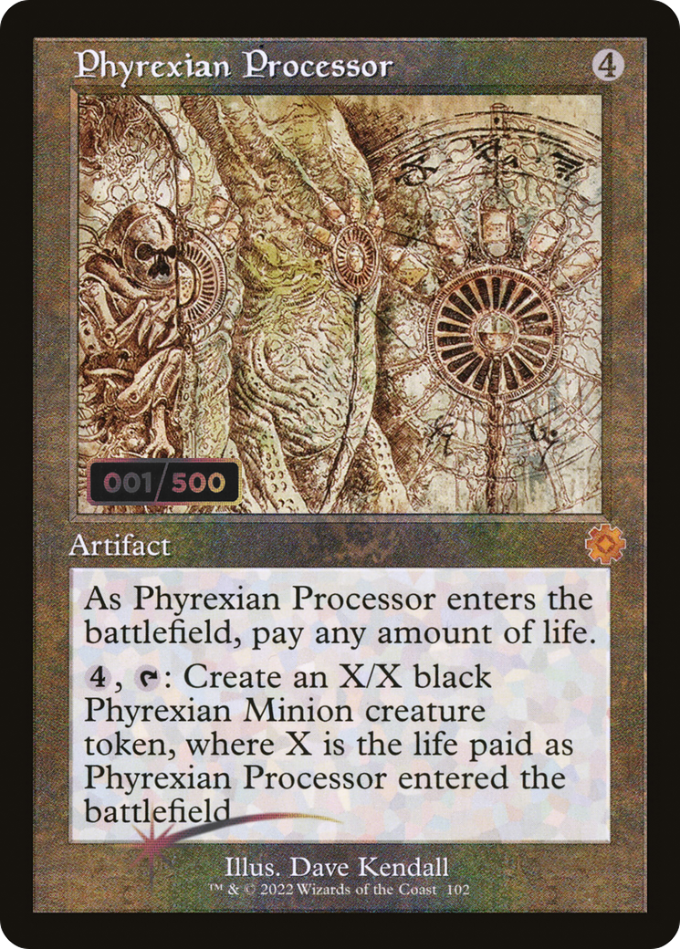 Phyrexian Processor (Schematic) (Serial Numbered) (BRR-102Z) - The Brothers' War Retro Artifacts Foil