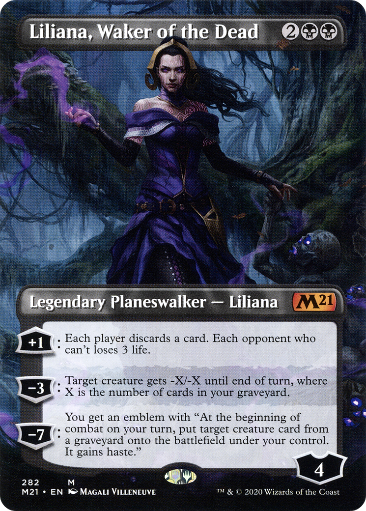 Liliana, Waker of the Dead (Borderless) (M21-282) - Core Set 2021 Foil