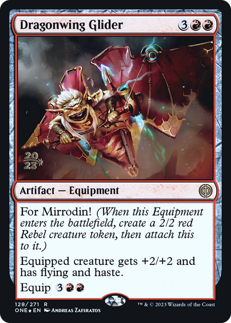 Dragonwing Glider (PRE-128S) - Phyrexia: All Will Be One Promos Foil