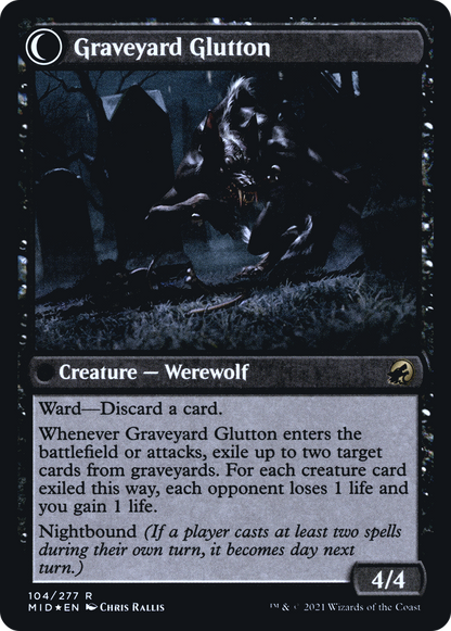 Graveyard Trespasser (PRE-104) - Innistrad: Midnight Hunt Promos: (Double Faced Transform) Foil