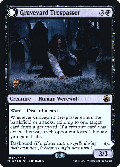 Graveyard Trespasser (PRE-104) - Innistrad: Midnight Hunt Promos: (Double Faced Transform) Foil