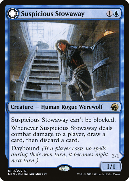 Suspicious Stowaway (MID-080) - Innistrad: Midnight Hunt: (Double Faced Transform)