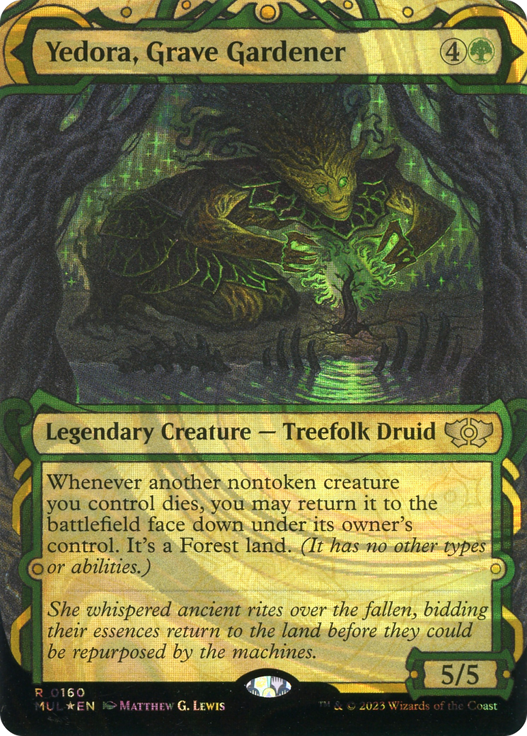 Yedora, Grave Gardener (Halo Foil) (MUL-160) - Multiverse Legends: (Showcase) (Borderless) Foil