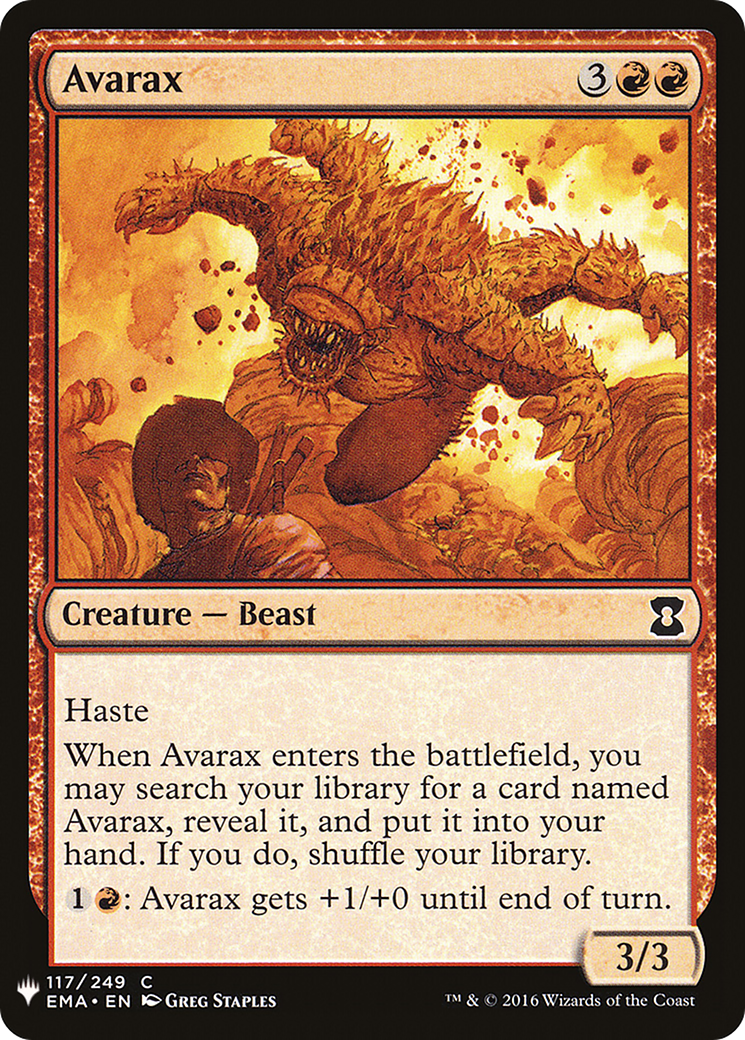 Avarax (LIST-117) - The List