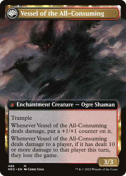 Hidetsugu Consumes All (Extended Art) (NEO-486) - Kamigawa: Neon Dynasty: (Extended Art, fandfc, enchantment) Foil