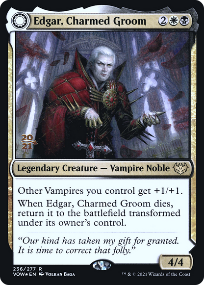 Edgar, Charmed Groom (PRE-236S) - Innistrad: Crimson Vow Promos: (Double Faced Transform) Foil