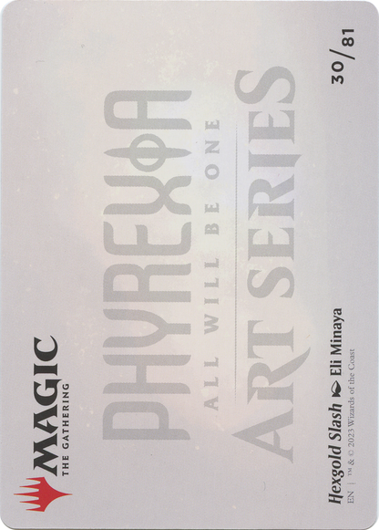 Hexgold Slash // Hexgold Slash (AONE-030) - Phyrexia: All Will Be One Art Series (Borderless) Foil
