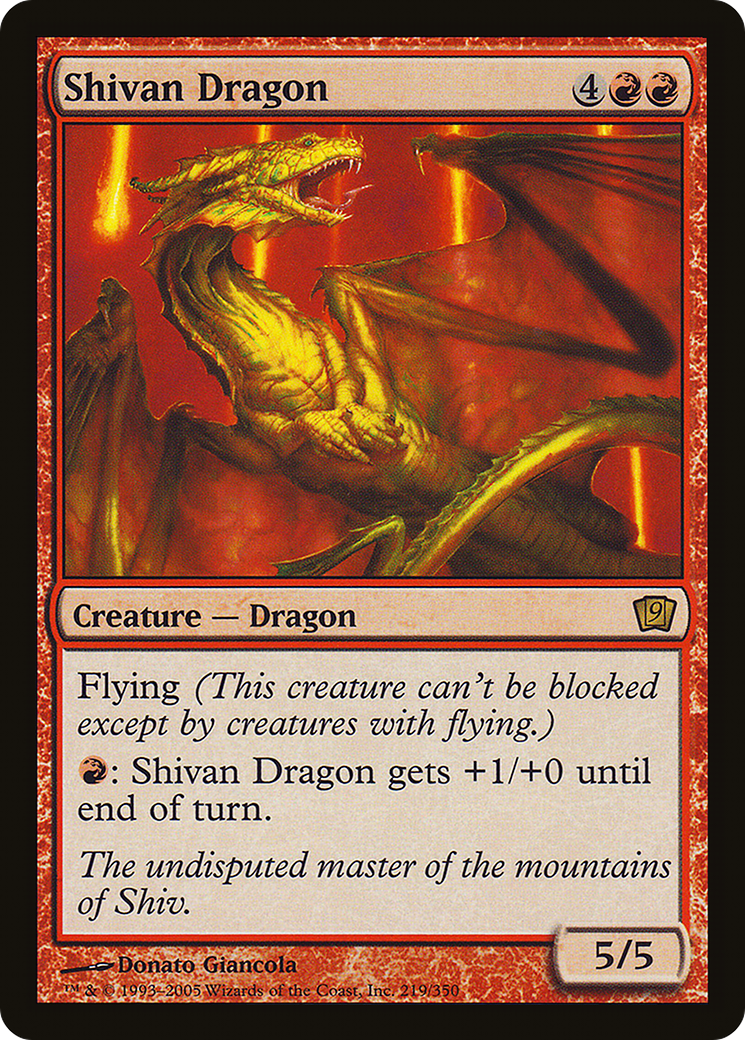Shivan Dragon (9ED-219★) - 9th Edition