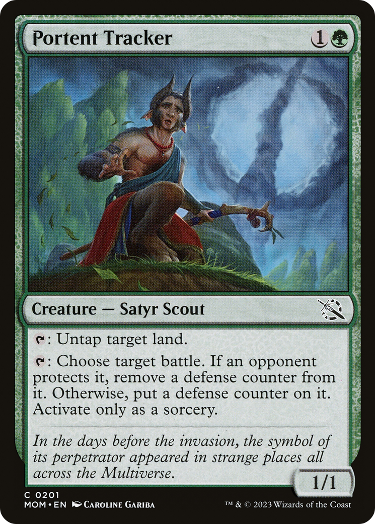 Portent Tracker (MOM-201) - March of the Machine Foil