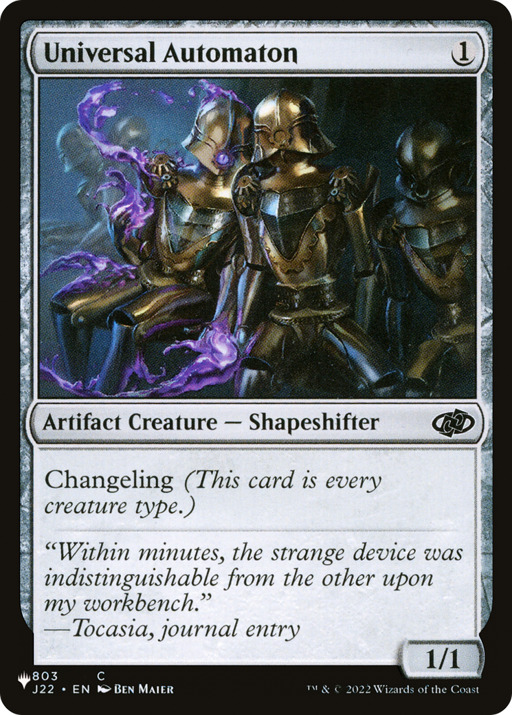 Universal Automaton (LIST-J22-803) - The List