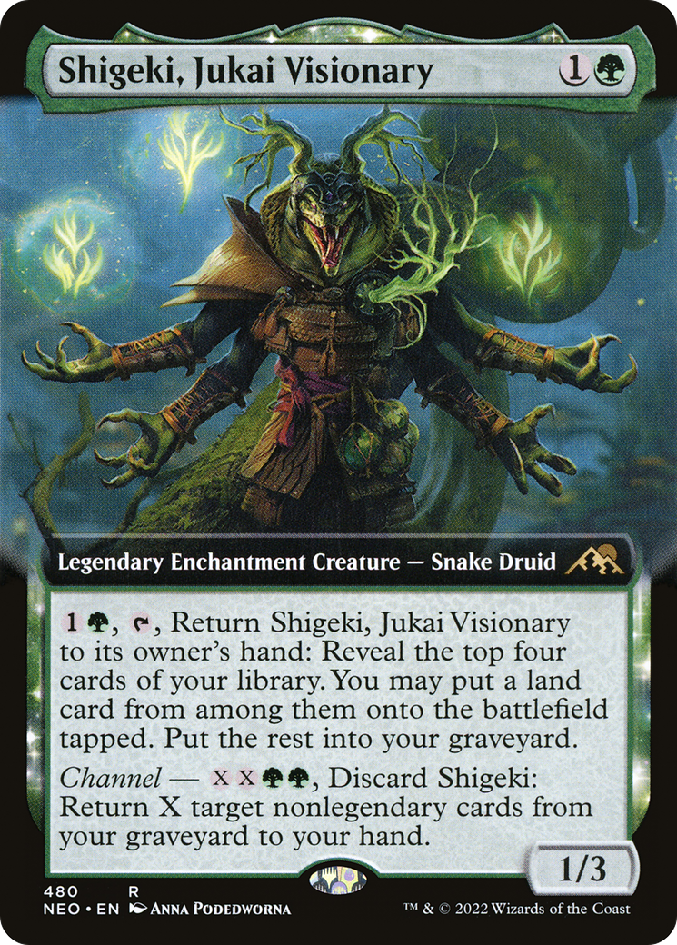 Shigeki, Jukai Visionary (Extended Art) (NEO-480) - Kamigawa: Neon Dynasty: (Extended Art, enchantment)