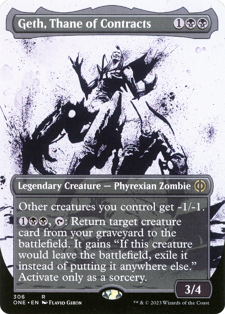 Geth, Thane of Contracts (Showcase) (ONE-306) - Phyrexia: All Will Be One: (Showcase) (Borderless)