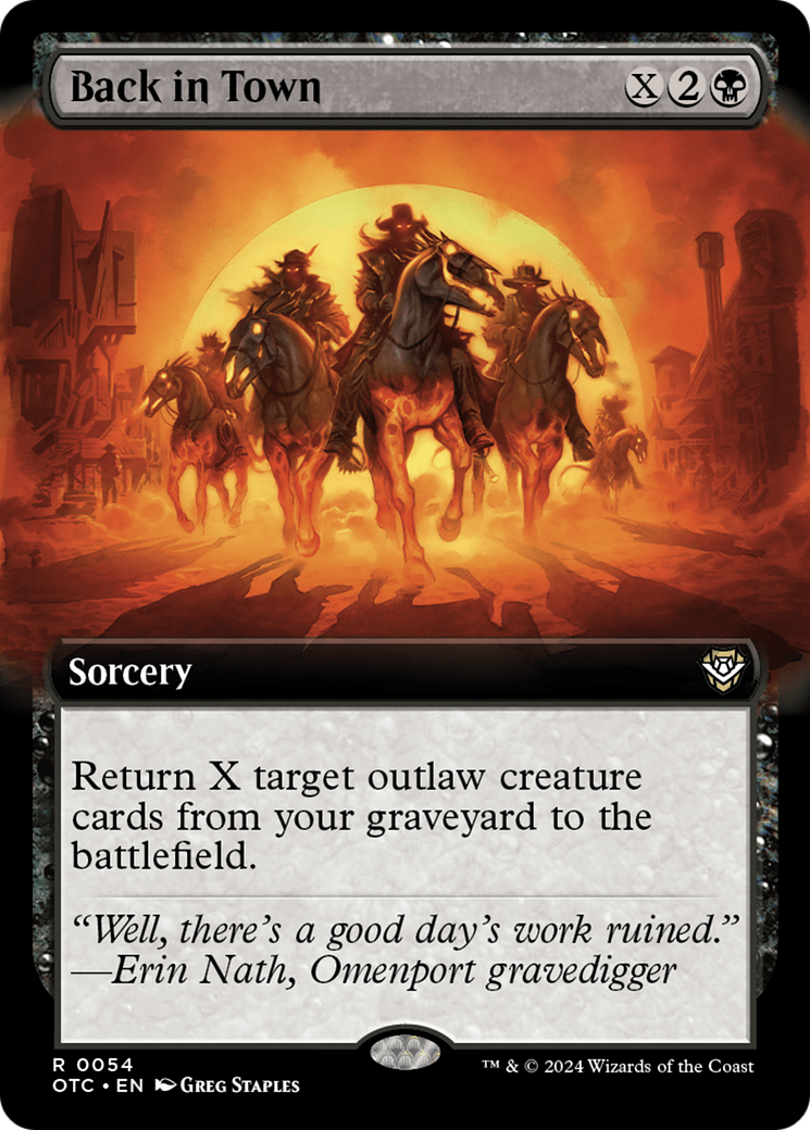 Back in Town (Extended Art) (OTC-054) - Outlaws of Thunder Junction Commander: (Extended Art)
